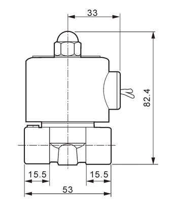 2W040-10 Doğrudan Çalıştırılan Solenoid Valf 2 Yolu Bakır 3/8 Inç