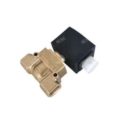00126162 6014 D Burkert solenoid valfi Doğrudan Hareketli Alt Plakası Bağlantısı Normalde Açık 2.0 Akış Deliği AC24V 8W Bakır Valf Vücudu 0~10bar