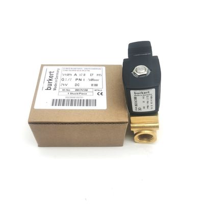Burkert 00132865 AC24V Solenoid Valve Doğrudan Hareketli G1/8 6014 C Normalde Kapalı 0~25bar 3/2 Way Brass Body