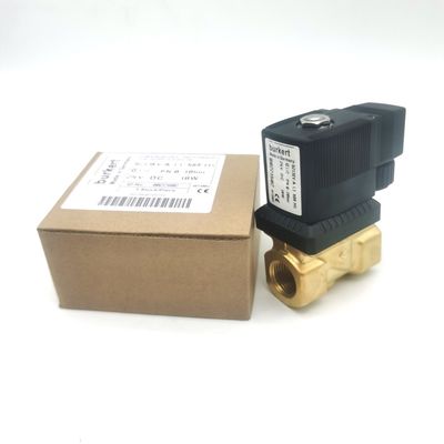 Burkert Solenoid Valve Brass Body 00308120 G1 2/2 Normalde Açık 25 Akış Deliği FKM (Fluor kauçuk) Dükkan 8W 1-25bar