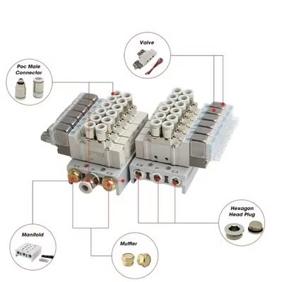 5 Port Valf SMC Solenoid Valfleri SY3220-5LZD-C6 SY3220-6LZD-C6