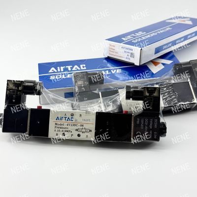 5 Yolu 3 Konumu 4V130E-06 Hava sıvısı AIRTAC Alüminyum alaşımlı vücutlu solenoid valfi