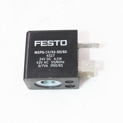 FESTO 4527 MSFG-24-50/60 Solenoid Bobini, 24VDC, 4.5W, IP65, MSSD-F için Fiş Kanatları, 3-Pin