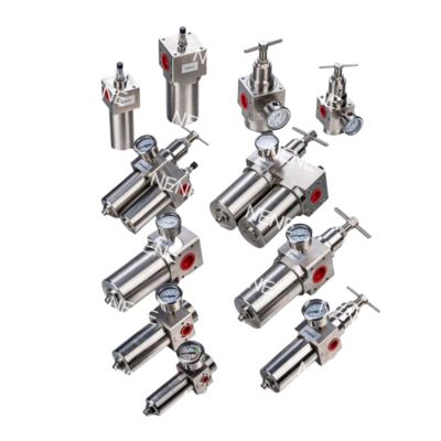 SFSRSL200 Üçlü Set Paslanmaz Çelik SUS316 Pnömatik Filtre Regülatör Yağlayıcı G1/4 Basınç Ayarı