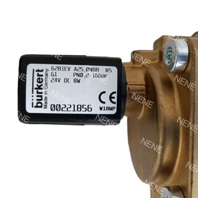 00221841 6281 G3/8 2/2 Normalde Kapalı 13.0 Akış Deliği NBR Contalı Pirinç Vana Gövdesi DC24V 8W 0.2-16bar -10~+80 ℃ Burkert Solenoid Valf