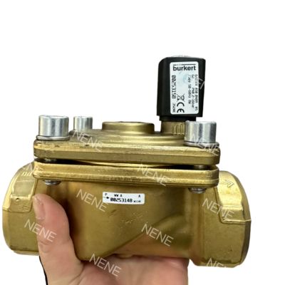 Burkert Solenoid Valve 00221859 6281 G1 1/4 2/2 Normally Closed 25.0 Flow Hole NBR Sealed Brass Valve Body DC24V 8W 0.2-16bar -10~+80 ℃