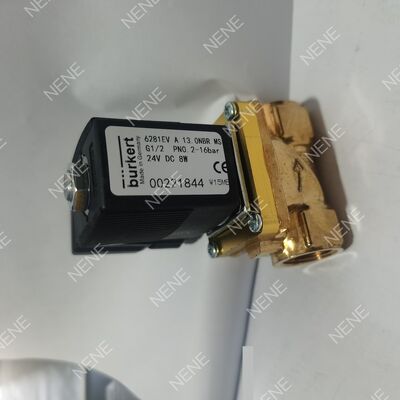 Yüksek Sıcaklık Solenoid Valf BURKERT Tip 6281 00322512 G1/4 2/2 Normalde Kapalı Pirinç Gövde FKM Conta 10.0 Orifis AC24V 8W 0.2-16bar 0 ila +120°C