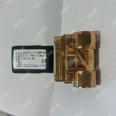 Kompakt Solenoid Valf BURKERT Tip 6281 00322511 G1/4 Port 2/2 Yollu Normalde Kapalı Pirinç Gövde FKM Conta 10.0 Orifis DC24V 8W 0.2-16bar 0 ila +120°C