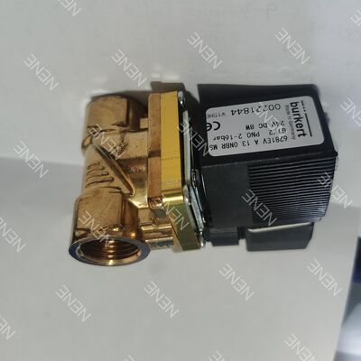 AC220V Yüksek Sıcaklık Solenoid Valf BURKERT Tip 6281 00221870 G3/8 2/2 Normalde Kapalı Pirinç Gövde 13.0 Orifis FKM Conta 8W 0.2-16bar 0 ila +120°C