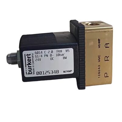 Burkert 00134240 Solenoid Valf 6013 Doğrudan Etkili G1/8 2/2 NC 2.5mm Ağız FKM Conta Pirinç Gövde 24VDC 8W 0-10bar