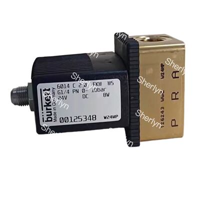2/2 Yolu Normalde Kapalı Doğrudan Eylemli Solenoid Valfi, Burkert 6013 00126092, G1/8 Fil, 3.0mm Açıklık, Bakır Beden, FKM Mühür, 24VAC 8W, 0-10bar