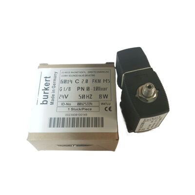 Burkert 00125301 Endüstriyel Solenoid Valf, G1/4 Inch Port, 3.0 Flow Orifisi, FKM Donanımlı Bakır Evi, 24V DC Güç 8W, 0~6bar Düşük Basınç Uygulama