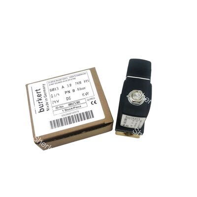 Burkert 00125301 Endüstriyel Solenoid Valf, G1/4 Inch Port, 3.0 Flow Orifisi, FKM Donanımlı Bakır Evi, 24V DC Güç 8W, 0~6bar Düşük Basınç Uygulama