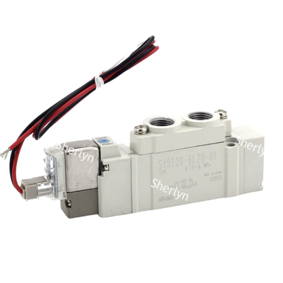 Uzun vuruşlu konveyör kilitleme silindir kontrolü için yerleşik manuel geçersiz SMC SY3220-5LZD-M5 DC24V hava valfi