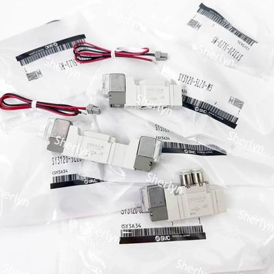 Uzun vuruşlu konveyör kilitleme silindir kontrolü için yerleşik manuel geçersiz SMC SY3220-5LZD-M5 DC24V hava valfi