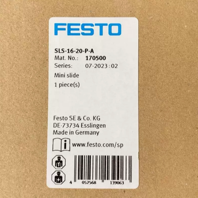 SLS-6-15-P-A 170487 Festo Yüksek Hassasiyetli Mini Kızaklı Silindir ±0,01mm Konum Doğruluğu Yarı İletken Ekipman Kullanımı