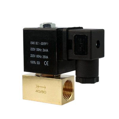 JT22-02 Brass Pneumatic Solenoid Valve 2 Way Normalde Kapalı Sıcaklık Aralığı 30 ila 120 °C Sıvı Kontrol Sistemleri İçin İdeal