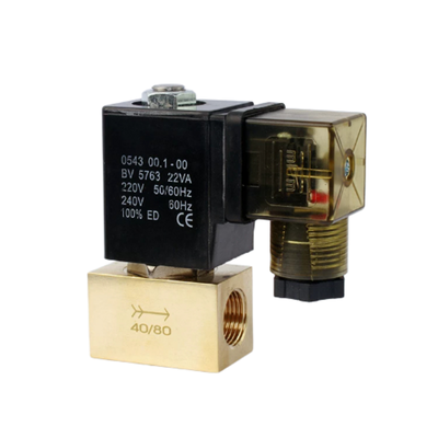 JT22-02 Brass Pneumatic Solenoid Valve 2 Way Normalde Kapalı Sıcaklık Aralığı 30 ila 120 °C Sıvı Kontrol Sistemleri İçin İdeal