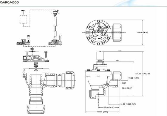 Pulse Valve CA45DD RCA45DD 1.5 Inch Kilitleme Fıstığı Elektromanyetik Pulse Valve RCAC45T010-305
