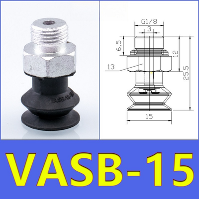 FESTO VASB15 Bellows Vacuum Suction Cup 15Mm White Silicone Black NBR Blue NBR For Robotic Arm Pneumatic Gripper Handling Uneven Surfaces Industrial Automation Parts