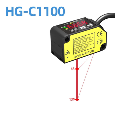 HG-C1100 Lazer Yer Değiştirme Sensörü 100Mm Merkez Mesafesi ±35Mm Ölçüm Aralığı 70Um Tekrarlanabilirlik Ip67 12-24V Dc Npn Pnp Çıkış 0-5V 4-20Ma Analog Sinyal