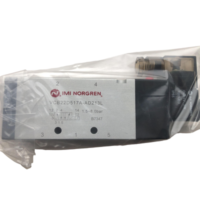 3350 L/min Yüksek Akış NORGREN VCB22D517A-AD213L Solenoid Valf G1/2 24VDC 5/2 Bahar Dönüşü Pnömatik Bobin Valfi IP65 Alüminyum Vücut
