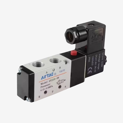 Airtac 4V110-M5 5/2 Yollu Dahili Pilotlu Pnömatik Solenoid Valf M5 Dişli Port IP65 Koruması 0.15-0.8Mpa Çalışma Basıncı 1.2Mpa Dayanım Basıncı Yağlama Gerektirmez