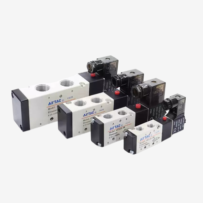 Airtac 4V110-M5 5/2 Yollu Dahili Pilotlu Pnömatik Solenoid Valf M5 Dişli Port IP65 Koruması 0.15-0.8Mpa Çalışma Basıncı 1.2Mpa Dayanım Basıncı Yağlama Gerektirmez