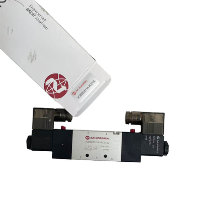 G3/8 Çift Solenoidli Kilitlemeli Valf NORGREN VCB22C511A-AC213L 24VDC 5/2 Konveyör Sistemi için Pnömatik Yönlendirme Valfi 1800 L/dak Akış