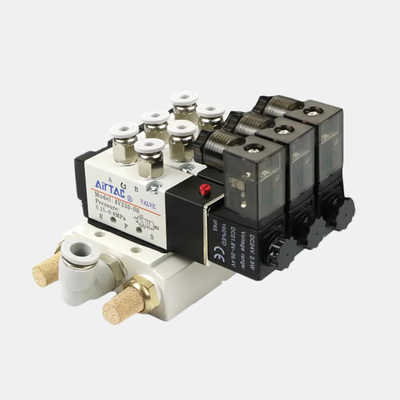 Airtac 4V310-08 Çok İstasyonlu Solenoid Valf Manifold Kiti 2 / 3 / 4 / 5 / 6 Konumlu Entegre Valf Grubu Çok Kanallı Pnömatik Devre İçin Dahili