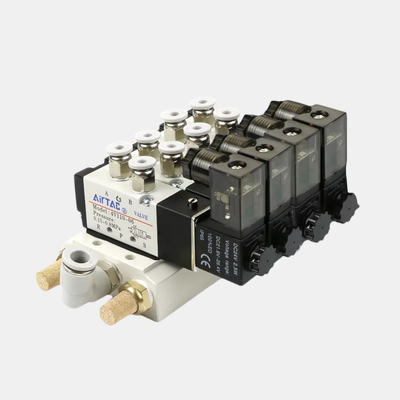 Airtac 4V310-08 Çok İstasyonlu Solenoid Valf Manifold Kiti 2 / 3 / 4 / 5 / 6 Konumlu Entegre Valf Grubu Çok Kanallı Pnömatik Devre İçin Dahili