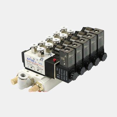 Airtac 4V310-08 Çok İstasyonlu Solenoid Valf Manifold Kiti 2 / 3 / 4 / 5 / 6 Konumlu Entegre Valf Grubu Çok Kanallı Pnömatik Devre İçin Dahili