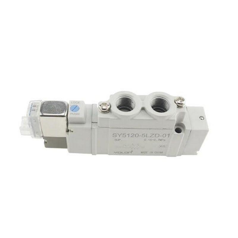 SMC Solenoid Valve SY5320-5LZD-C6 DC12V Tek Dokunma Bağlantılı Port Boyutu ø6 3 Pozisyon Kapalı Merkezi