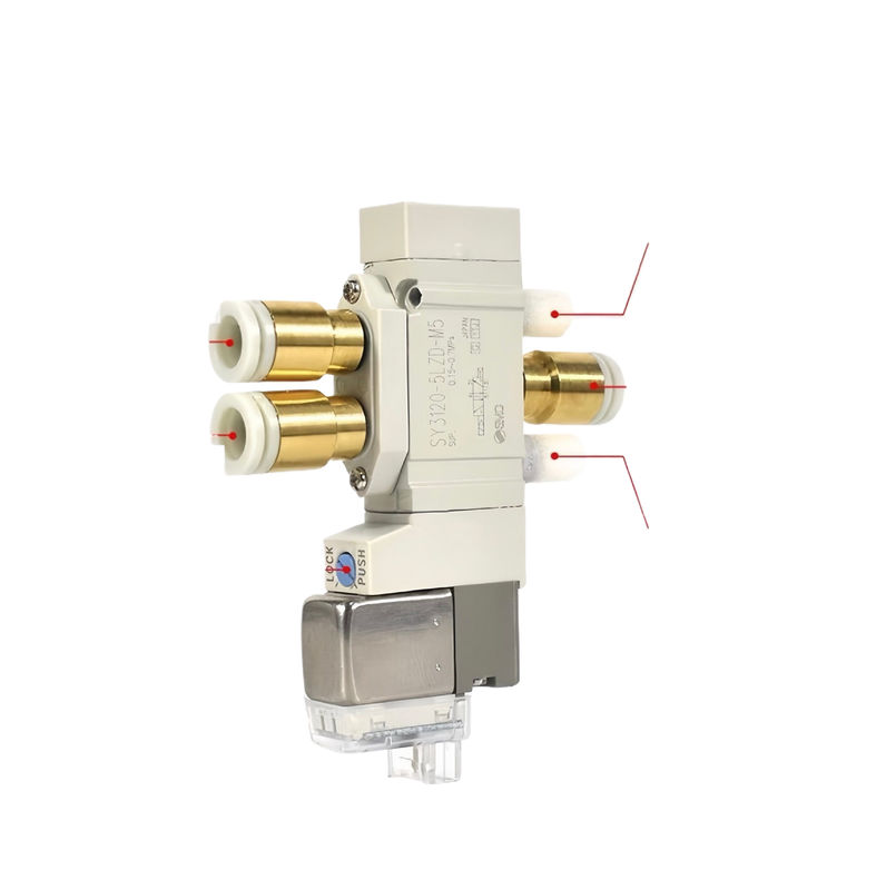 SMC SY3420-5LZD-C4 Pnömatik Solenoid Valf DC24V 3 Pozisyon Egzoz Merkezi Port Boyutu Ø4