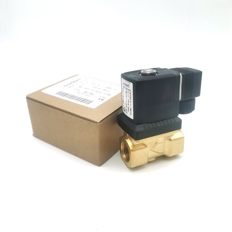 AC220V 00126219 Solenoid Valve Burkert AC220V 6014 C Normalde Kapalı G1/8 1.5 Akış Deliği 8W Paslanmaz Çelik Valf Vücudu 0~16bar