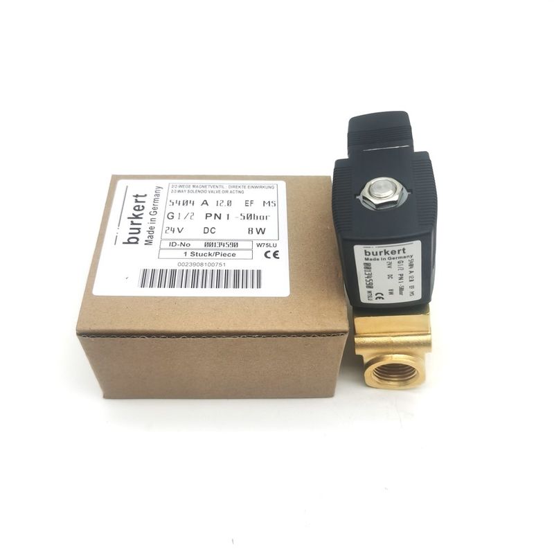 Burkert 00132865 AC24V Solenoid Valve Doğrudan Hareketli G1/8 6014 C Normalde Kapalı 0~25bar 3/2 Way Brass Body