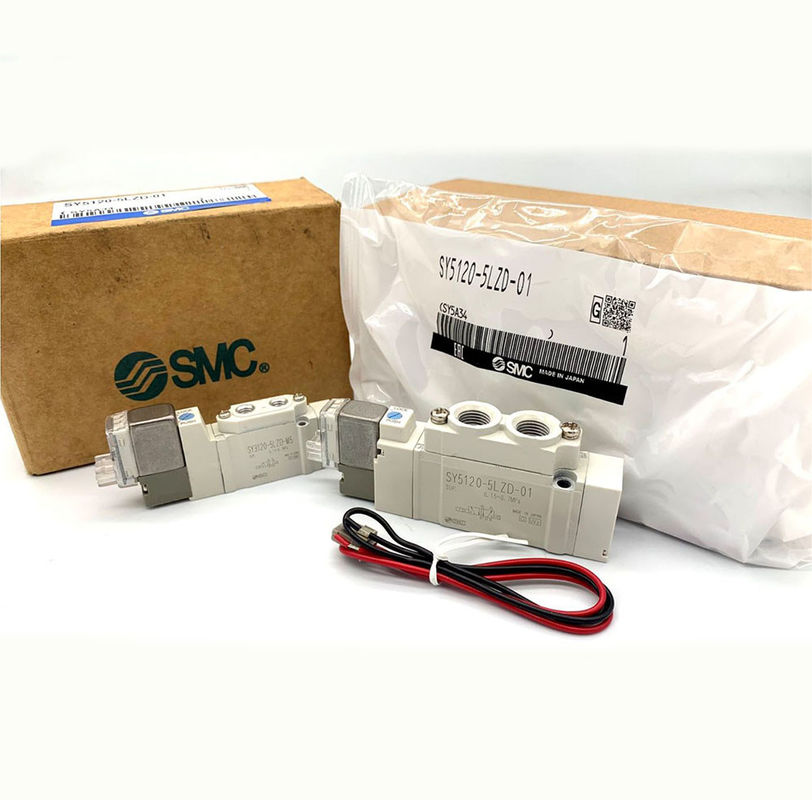 5-portlu SMC solenoid valfleri yumuşak mühür SY5220-6LZD-01 SY5220-5LZD-C6 SY5220-5LZD