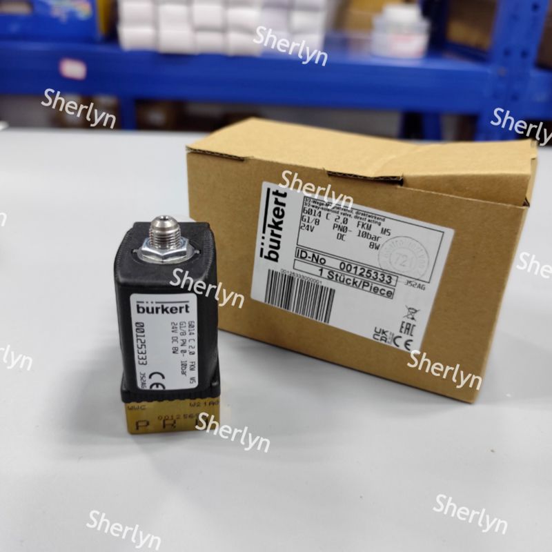Burkert 00125334 İki Konumlu Üç Yollu Solenoid Valf 6014 Serisi C Normalde Kapalı G1/8 Pirinç Vana Gövdesi