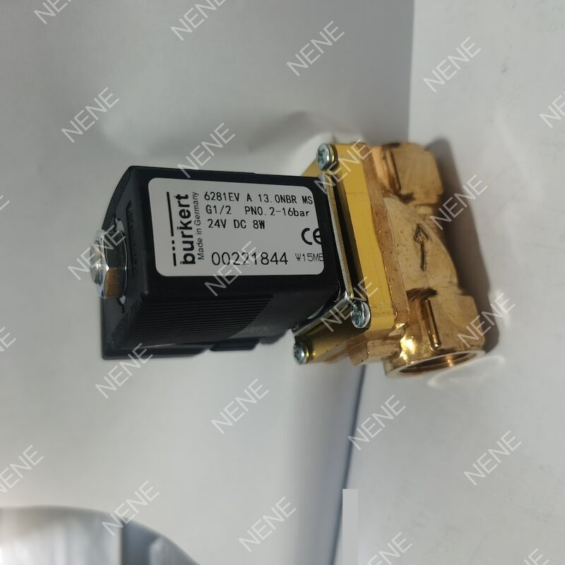 FKM Seal Yüksek Sıcaklıklı Solenoid Valf BURKERT Tip 6281 00322513 G1/4 Port 2/2 Yol Normalde Kapalı Bakır Beden 10.0 Açıklık AC220V 8W 0.2-16bar 0 ila +120°C