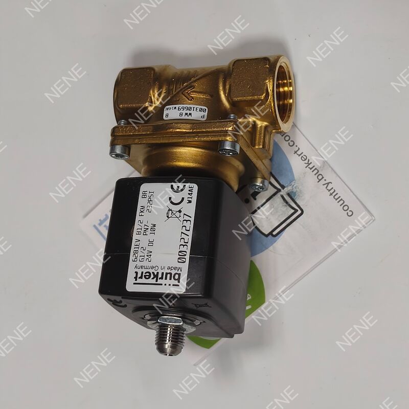 FKM Seal Solenoid Valve BURKERT Tip 6281 00221869 G3/8 Port 2/2 Normalde Kapalı Bakır Beden 13.0 Açıklık AC24V 8W 0.2-16bar 0 ila +120°C