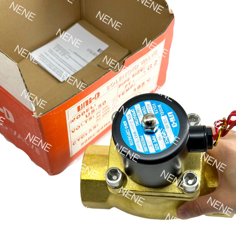 US-50 UNID Pnömatik Solenoid Valf Brass 2" ORIFICE 50 mm 2 Inch -5°C ~ 185°C