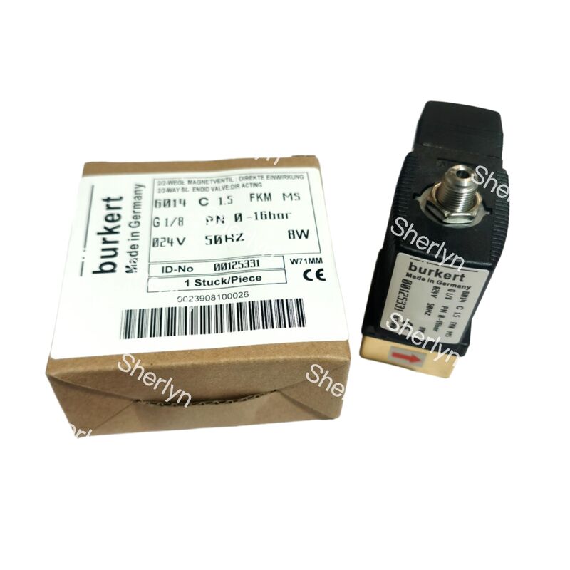 2/2 NC Doğrudan Etkili Solenoid Valf 00125304, G1/4 İnç Bağlantı, 3.0 Akış Deliği, FKM Mühürlü Pirinç Valf, 220V AC Endüstriyel Güç, Çalışma Basıncı 10bar