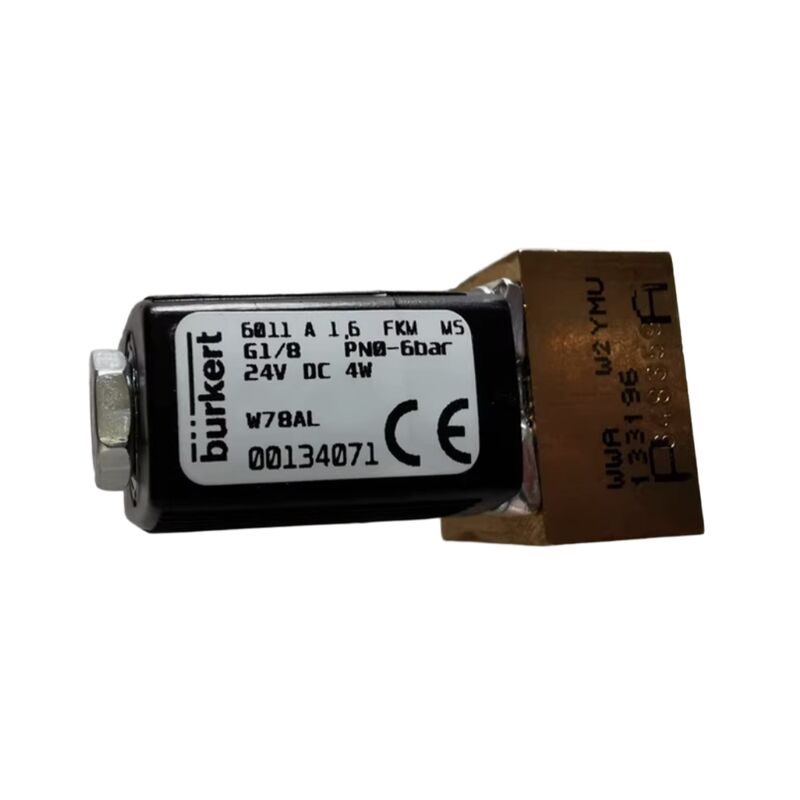 Burkert 00221886 6281 G1 1/4 2/2 Normalde Kapalı 25,0 Akış Deliği FKM Sızdırmaz Pirinç Vana Gövdesi DC24V 8W 0,2-16bar 0~+120 OC