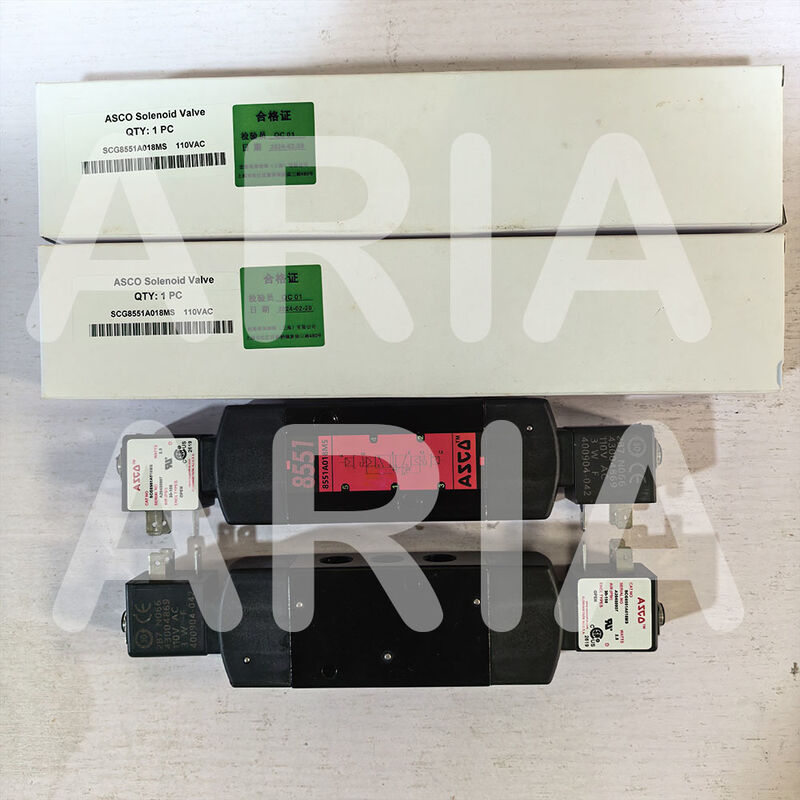 ASCO SC8551A018MS SC8551A017MS 24DC AC110V Dört Yönlü Alüminyum 1/4 In Solenoid Valf Namur Mount