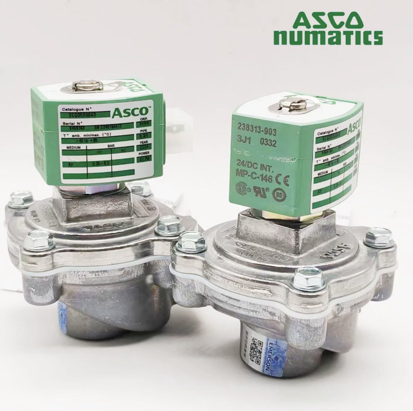 Ağır Görevli SCG353G043 ASCO Solenoid Darbe Valfi Geniş Basınç 0.35-8.5 Bar 3/4 inç Alüminyum Vücut