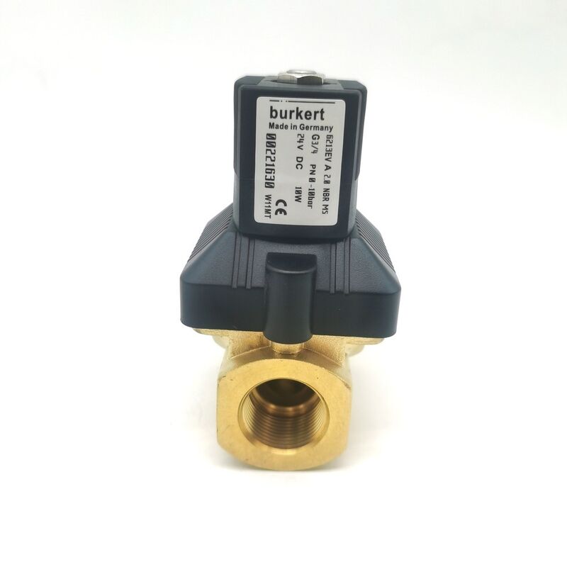 Orijinal Burkert Tip 6213 Solenoid Valf 00221621 AC220V 8W, G3/4 2/2 Yollu Normalde Kapalı Pirinç Vana, 13 Akış Delikli NBR Conta, -10~80°C 0-10 Bar Orta Kontrol