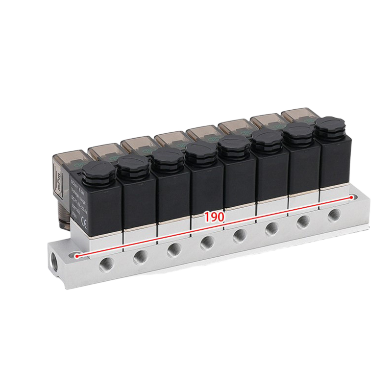 1-İçiş-8-Çıkış 2V025-06-8F Solenoid Valf Manifold ve 2V025-06-10F 1-İçiş-10-Çıkış FKM Sızdırma Halkası Çok Pozisyonlu Hava Giriş Valfı