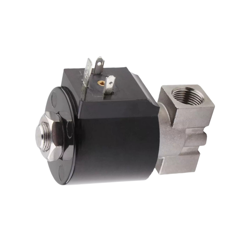 8.7AAS025B Paslanmaz Çelik 304 Hava Valfı 3/8 1/4 3/8 Port Boyutu PTFE Mühürleyici Malzeme Açıklık Boyutu 2.5mm 24VAC Voltaj