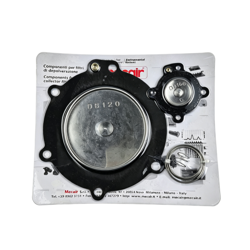 High Temperature Tolerant FKM Diaphragm Plus Spring DB120 Long Service Cycle Spare Parts Fit Mecair Pulse Valve For Cement And Mining Filtration Equipment